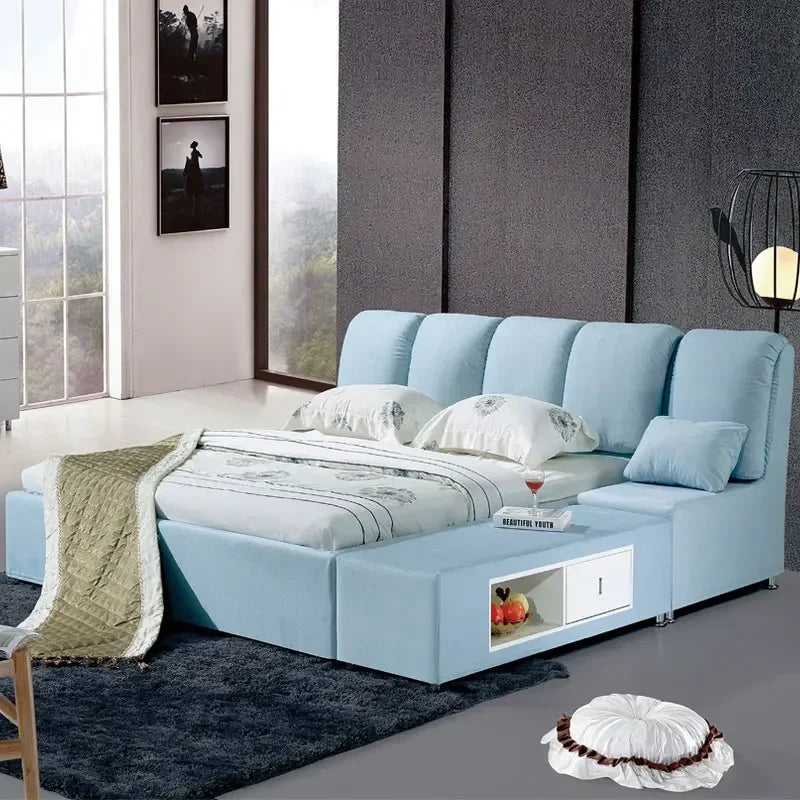 A Blau multifunktionale lagerung stoff bett tatami kombiniert weiche bett