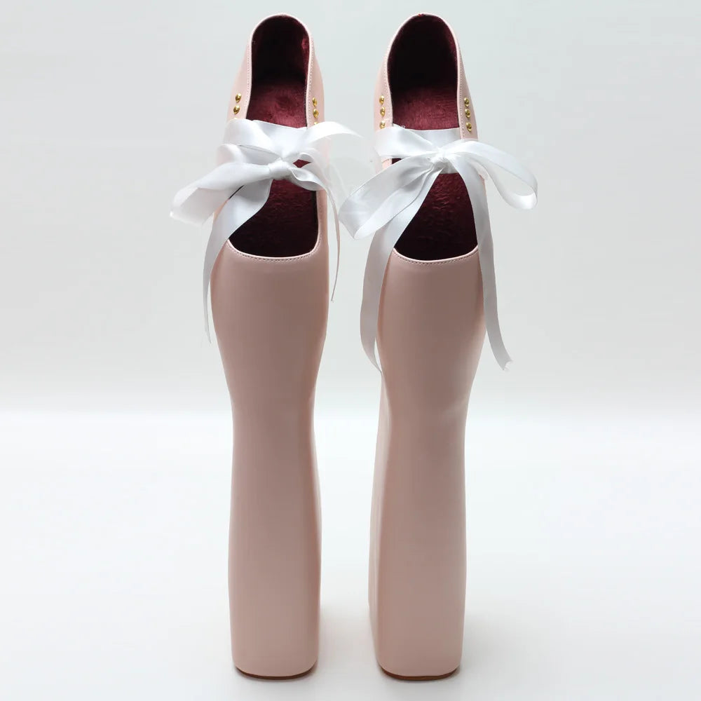 Women's Pumps – High Platform – PU – Pink | KIMLUD