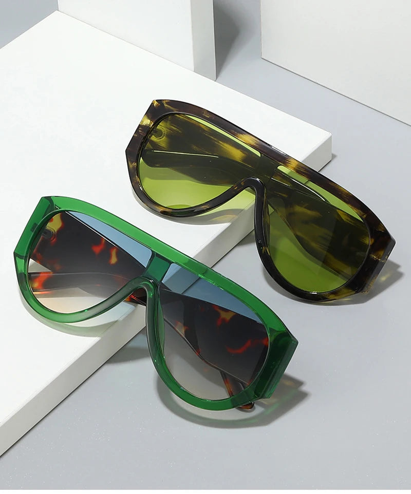 Sunglasses Oversized Pilot Polycarbonate - Red Green | KIMLUD