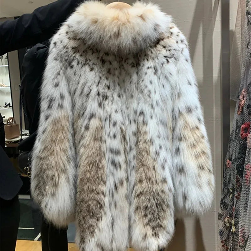 Cardigan – Leopard Faux Fur – Synthetic Fiber – Regular | KIMLUD
