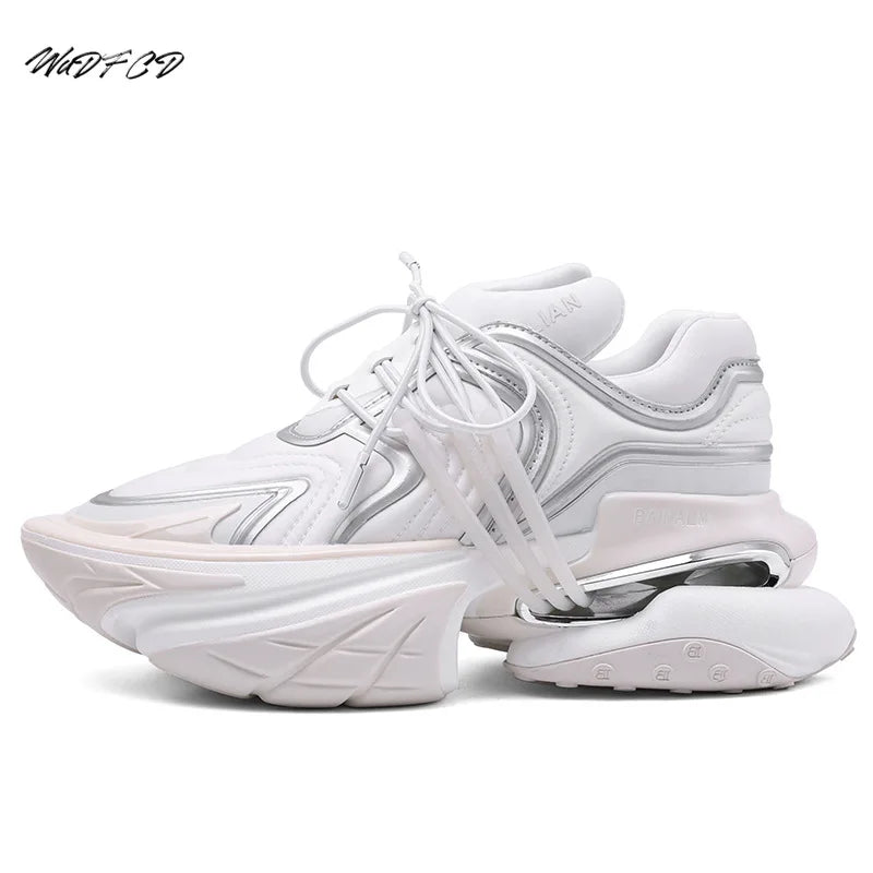 Chunky Sneaker Women Men Designer Spaceship Sport Shoes Fashion Casual Microfiber Leather Fabric Height Increased Platform Shoes
