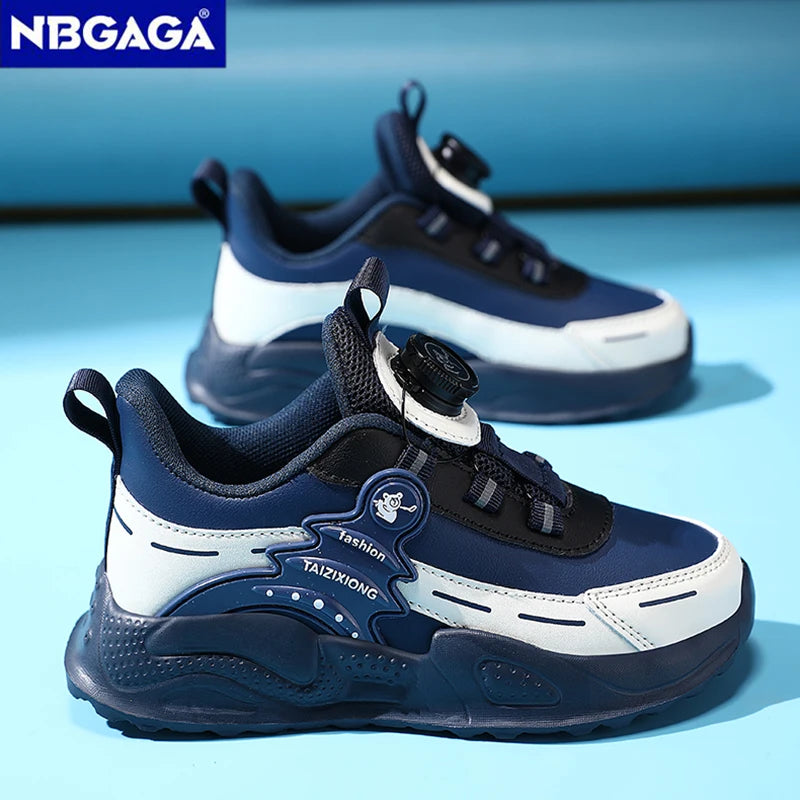 Leather Running Shoes Anti-Slip Waterproof — Black | KIMLUD