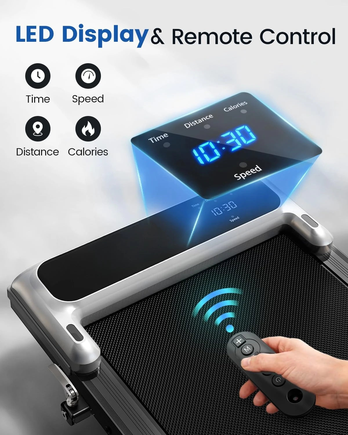 Compact Portable Walking Pad Treadmill With Incline And Handle — Black | KIMLUD