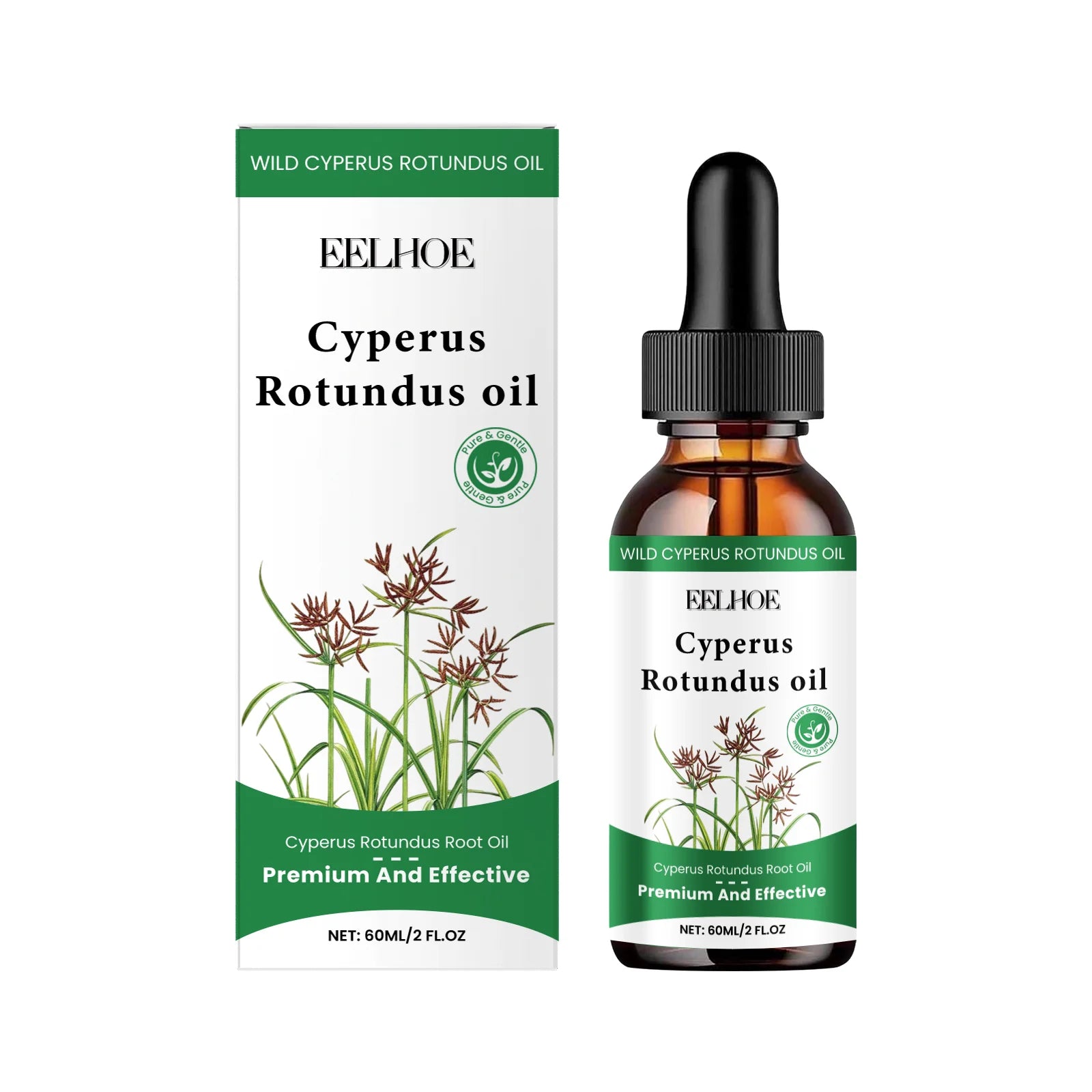 Cyperus Rotundus Oil Hair Removal Oil 60ml — Green | KIMLUD