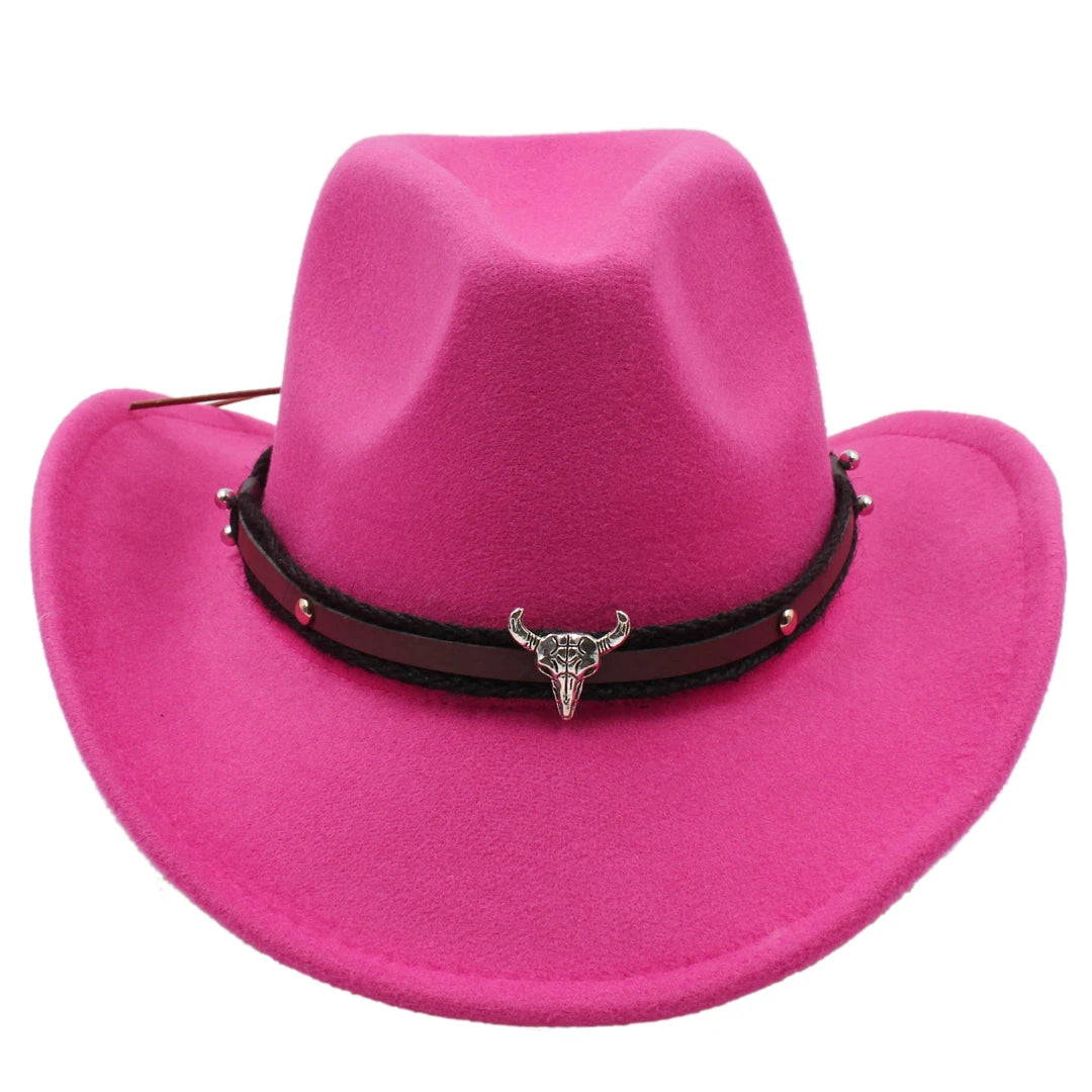 Cotton-Polyester Western Cowboy Hat Unisex Kids Costume Accessory for Halloween Masquerade — Brown | KIMLUD