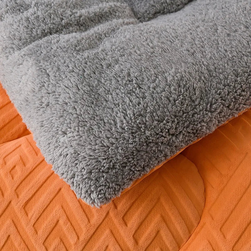 Autumn Winter Fleece Quilt Fluffy Warm Coral Flannel Casual Comforter Core for Bedroom Sofa Bed Soft Thickness Throw Blankets