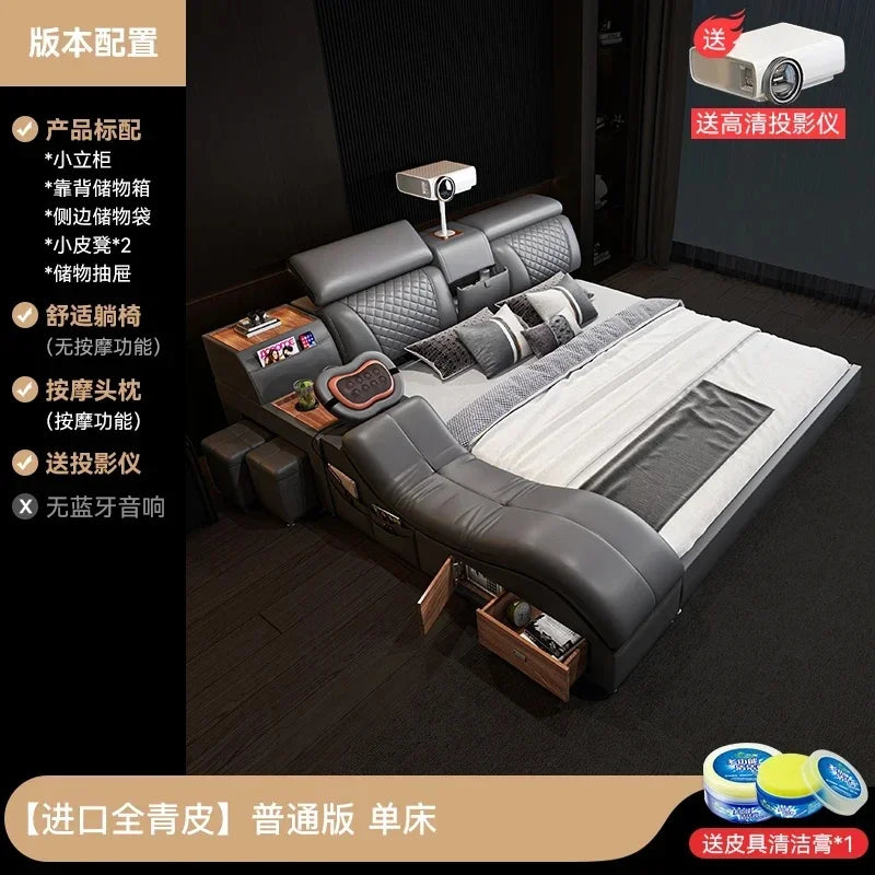 Smart Monster Frame Mattress Storage Bed Full Double Size Murphy Container Twin Bedroom Furniture