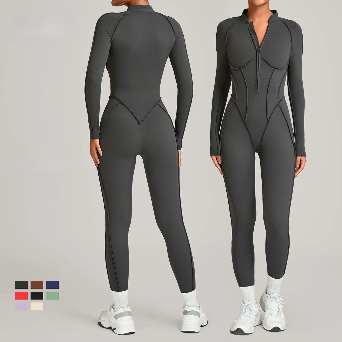 Jumpsuit – Zipper Long Sleeve – Nylon Elastane | KIMLUD