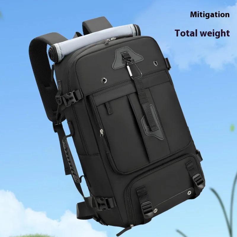 Large capacity men's backpack with high-end feel, travel backpack, sports outdoor luggage bag, mountain climbing bag, waterproof
