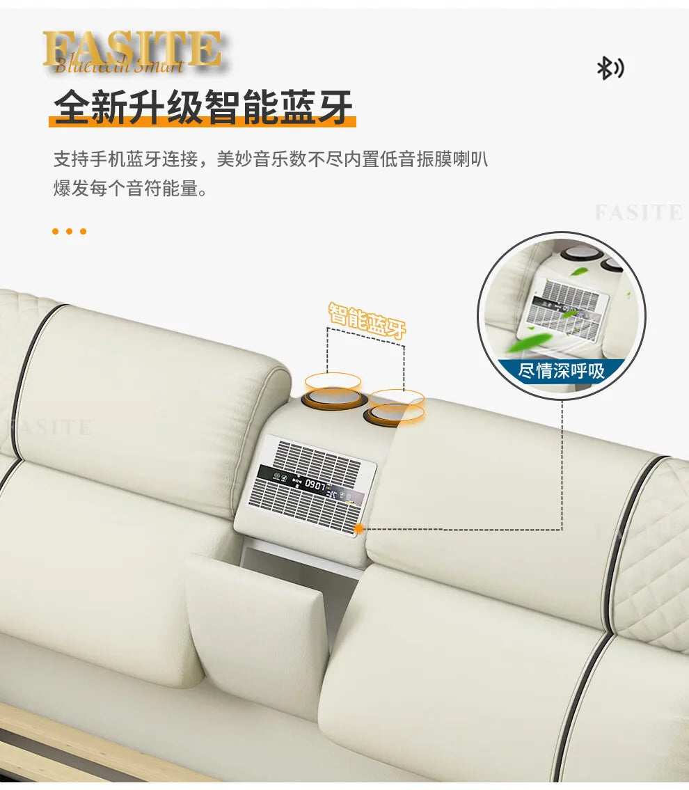 Modern Simple Massage Bed Luxury Water Proof Design Bedframe Double Bed Smart White   Nordic Furniture