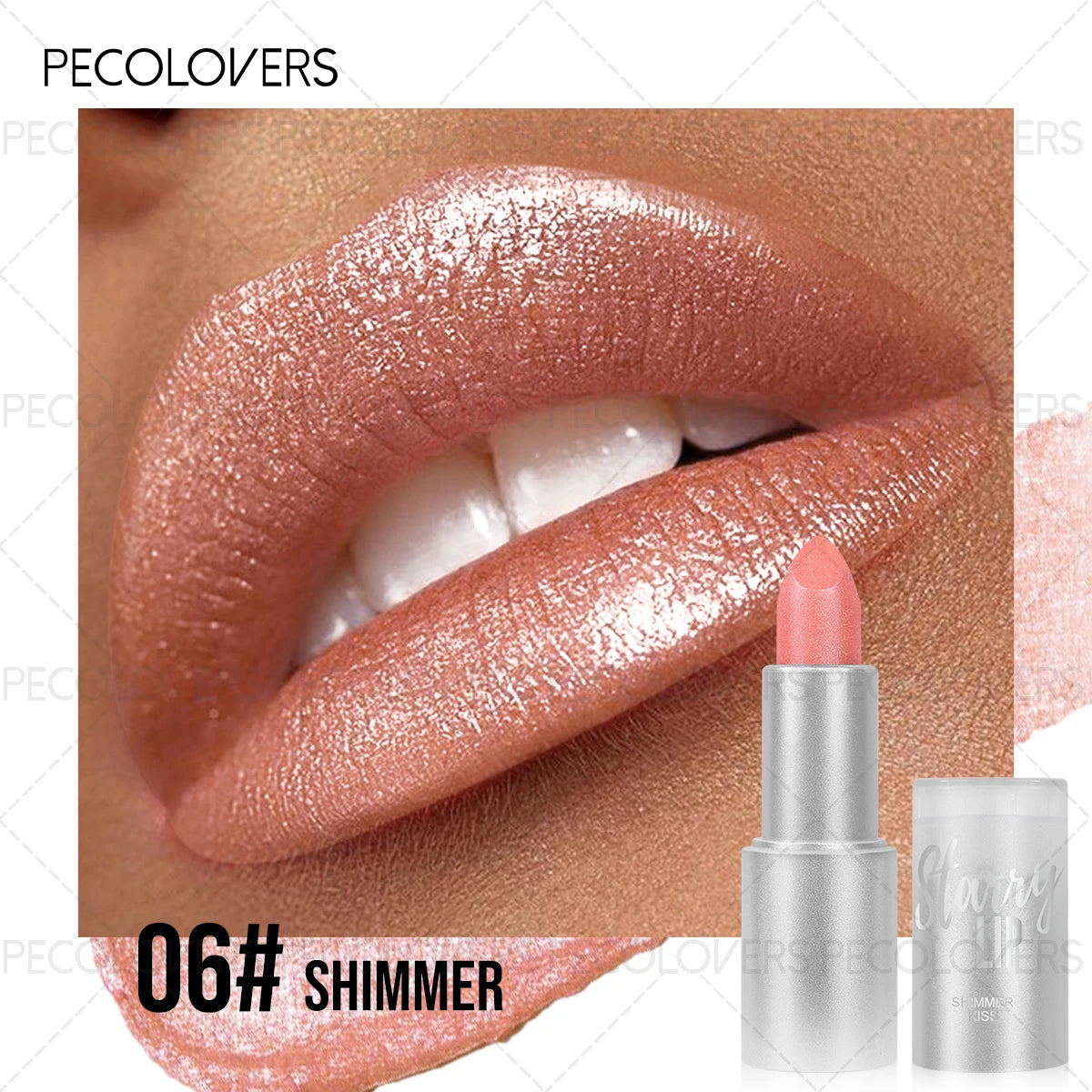 Pearlescent Glitter Lipstick Long-Lasting Shine With Sparkling Finish — Iridescent | KIMLUD