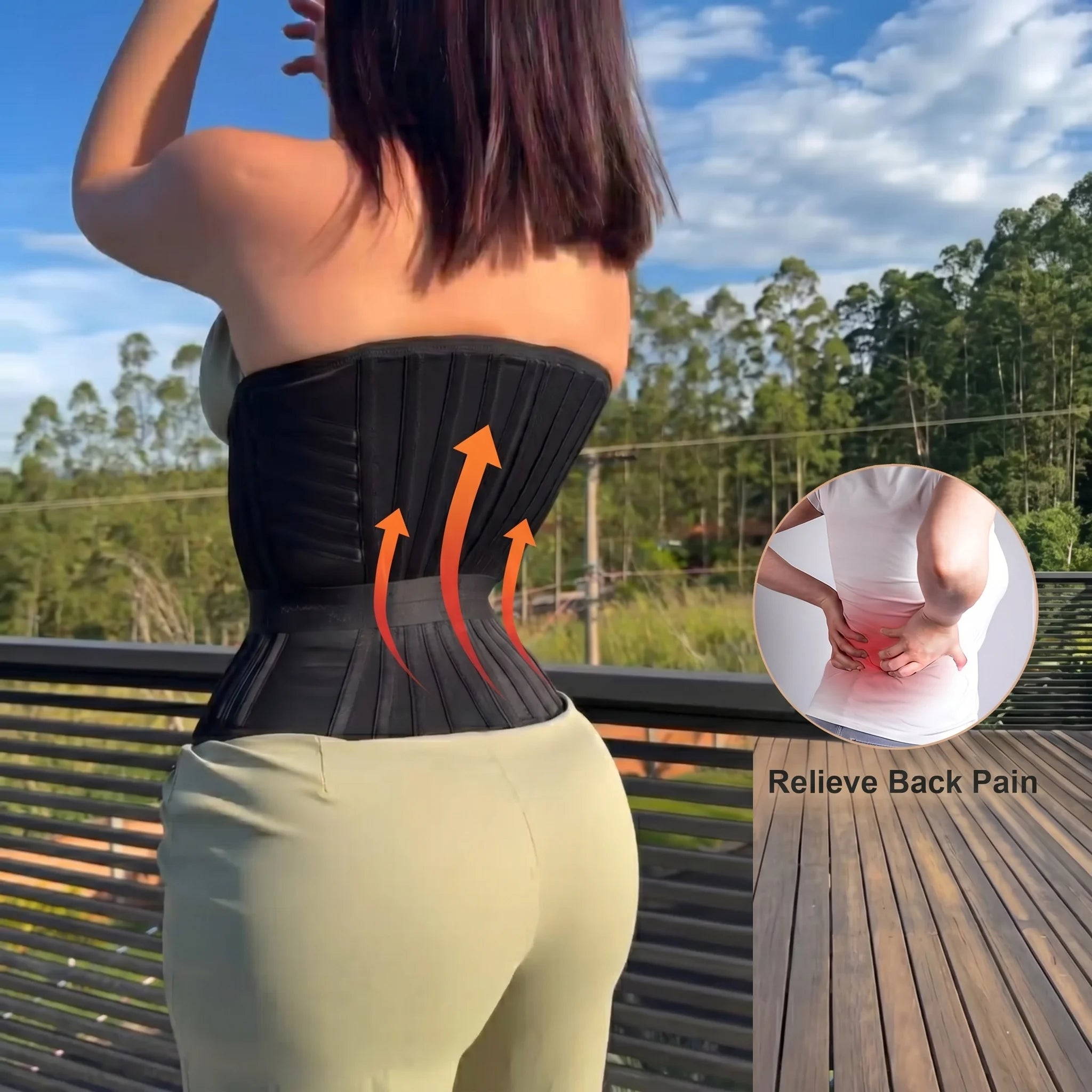 Women's Waist Trainer Corset With Belt - Zipper Closure & Hookeye Buckle Design, Posture & Tummy Control Slimming Belt 18 Steel Bones, High Compression Shaper Tops For Workout & Daily Wear, Black, 2026 New Version