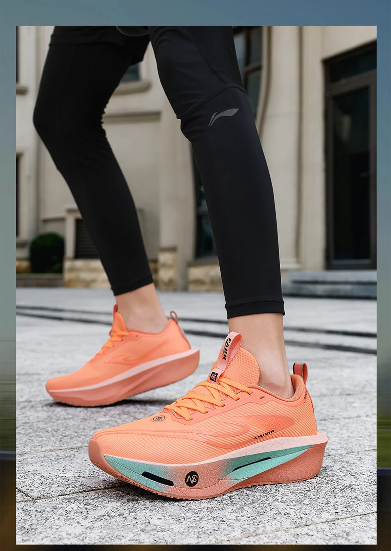 Men Sports Running Shoes Carbon Plate Marathon Breathable Lightweight Women's Comfortable Athletic Nonskid Walking Sneaker