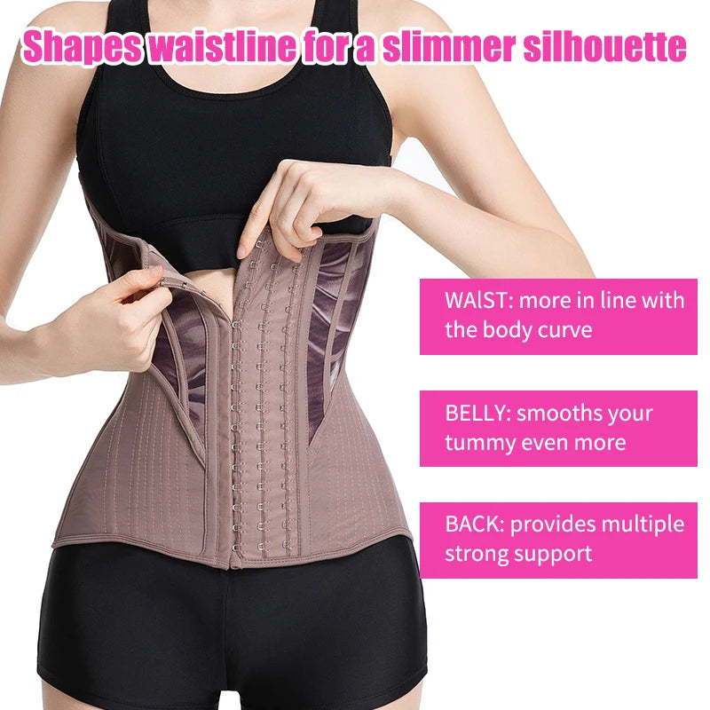 Polyamide Elastane Underbust Waist Cincher Hourglass Waist Trainer — Black | KIMLUD