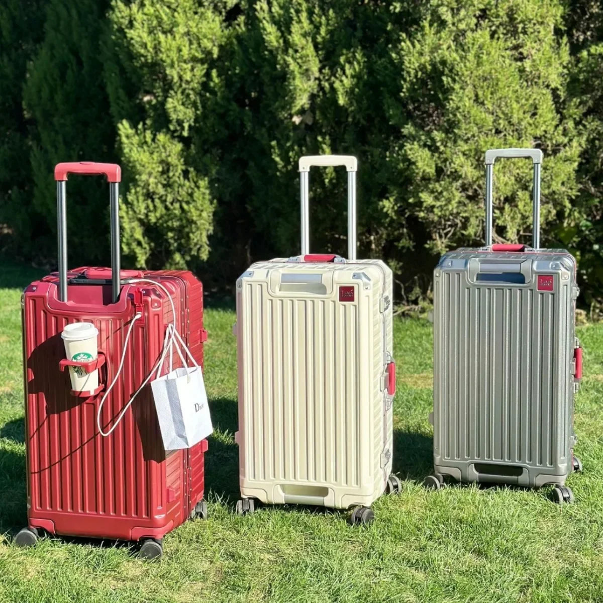 20 Inch Cabin Rolling Luggage Multifunctional Travel Suitcase Password Lock Omni-directional Wheel Rolling Luggage Case