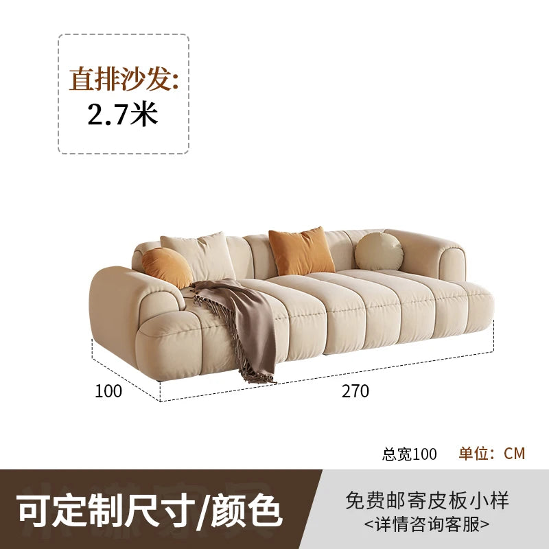 Nordic Minimalist Cushioned Sofa — Rich Chocolate Brown | KIMLUD