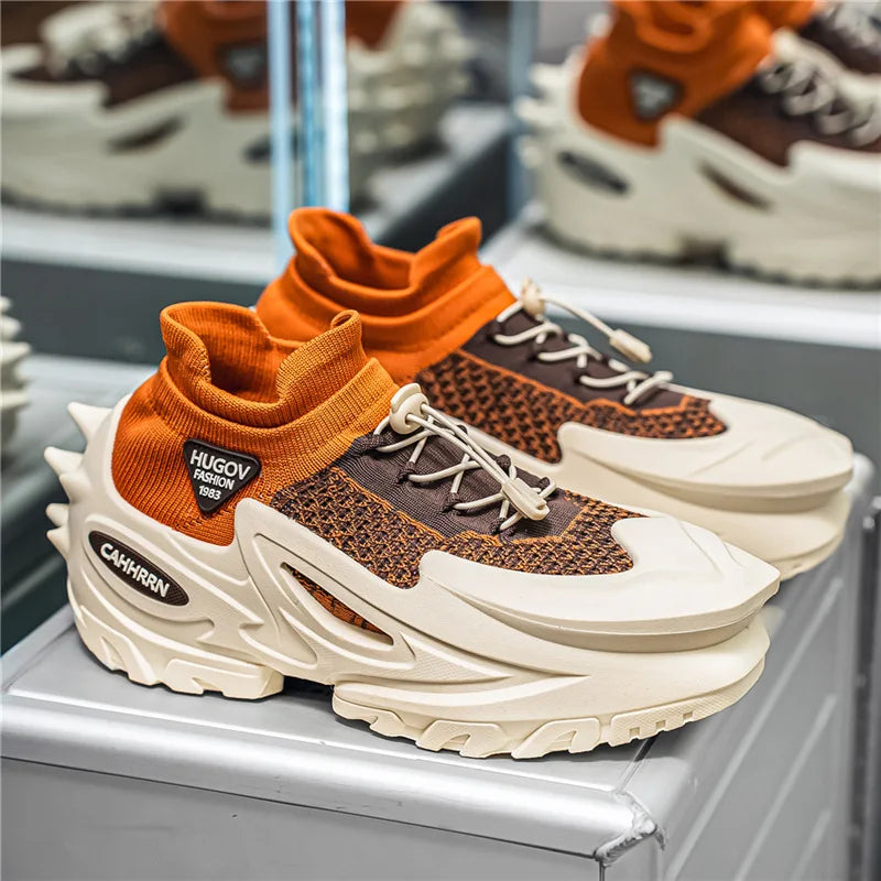 Men's Sneakers – Breathable Knit Silhouette – Casual Sport Shoes | KIMLUD