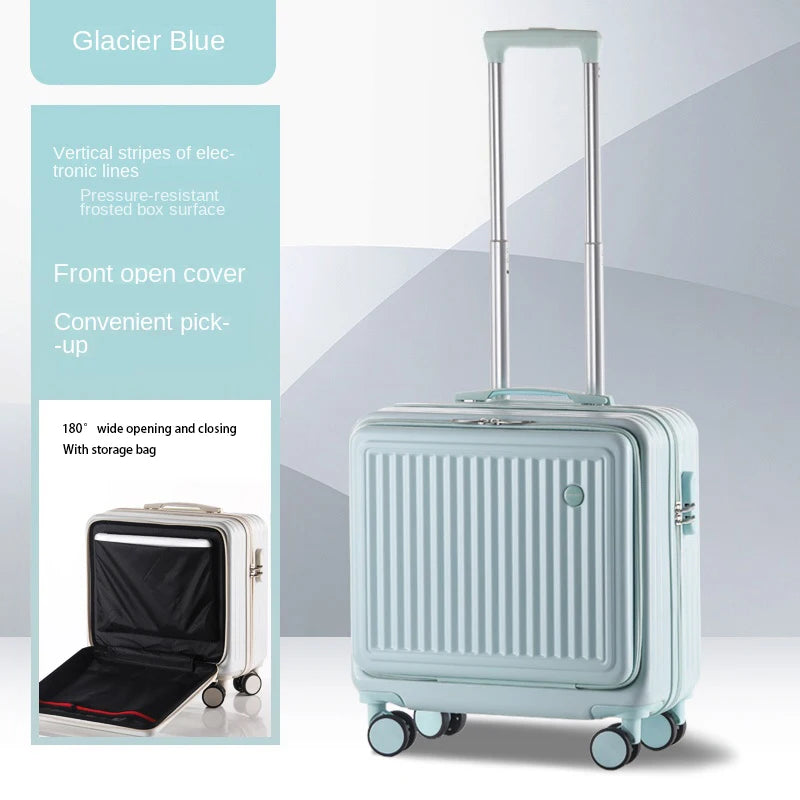 Front Opening Travel Suitcase Universal Wheel Rolling Luggage Bag Men and Women Lightweight Boarding Trolley Case18 20 Inch