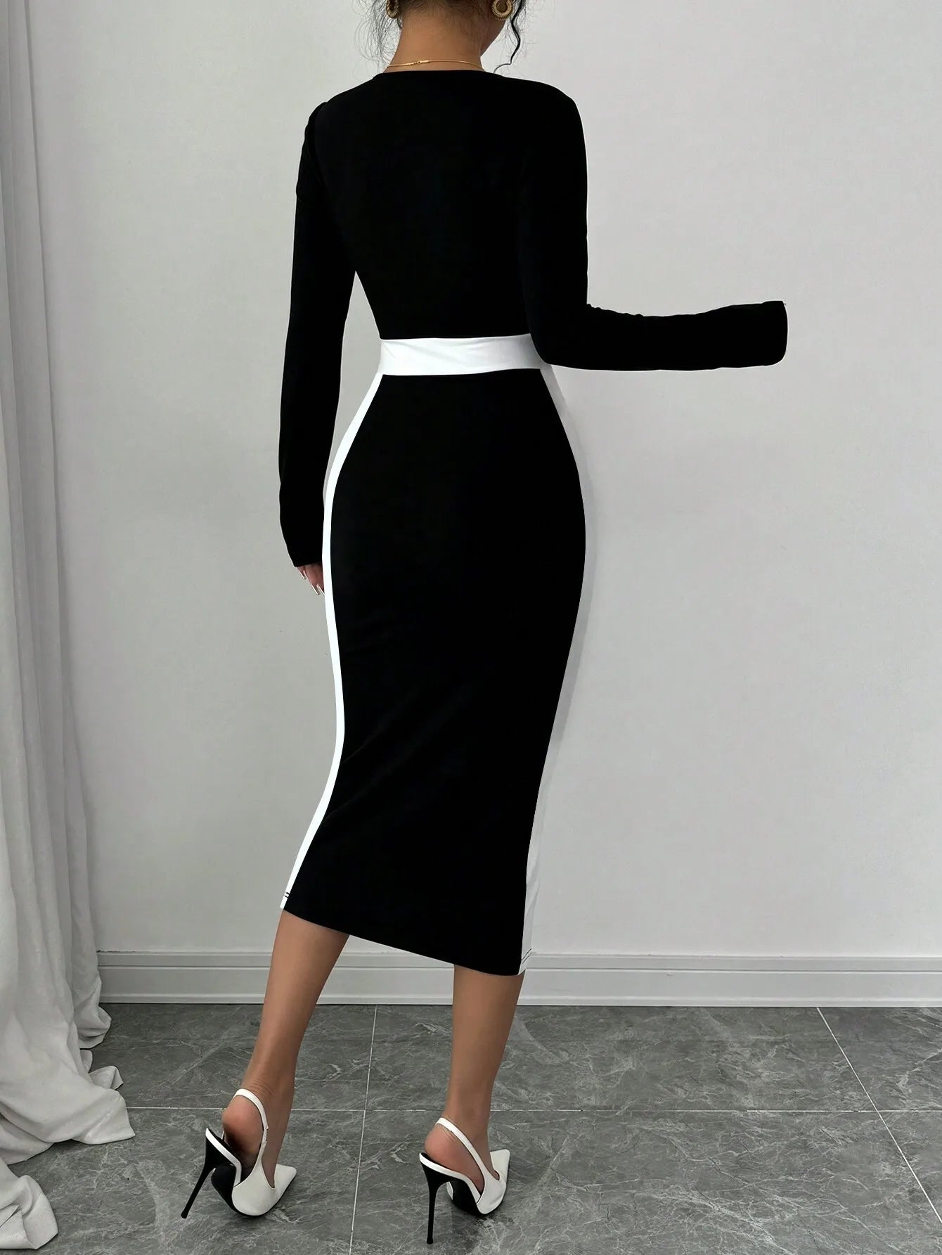Autumn Winter Sweater Dress for Women 2024 New Arrivals Square Neck High Waist Long Knitted Dress Korean Maxi Dresses - KIMLUD