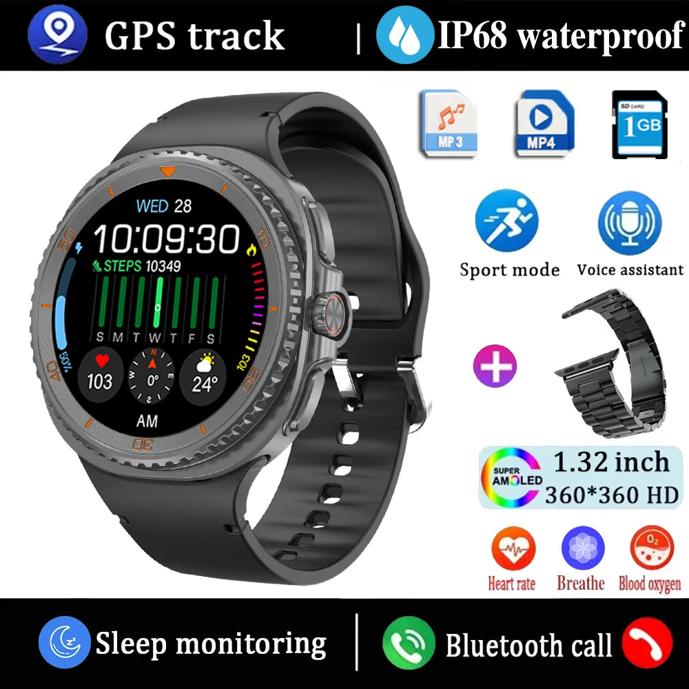 2025 New Smart Watch 8 Ultra GPS Tracking Watches Men Women AMOLED Always Display Bluetooth Call Sports Smartwatche For Android