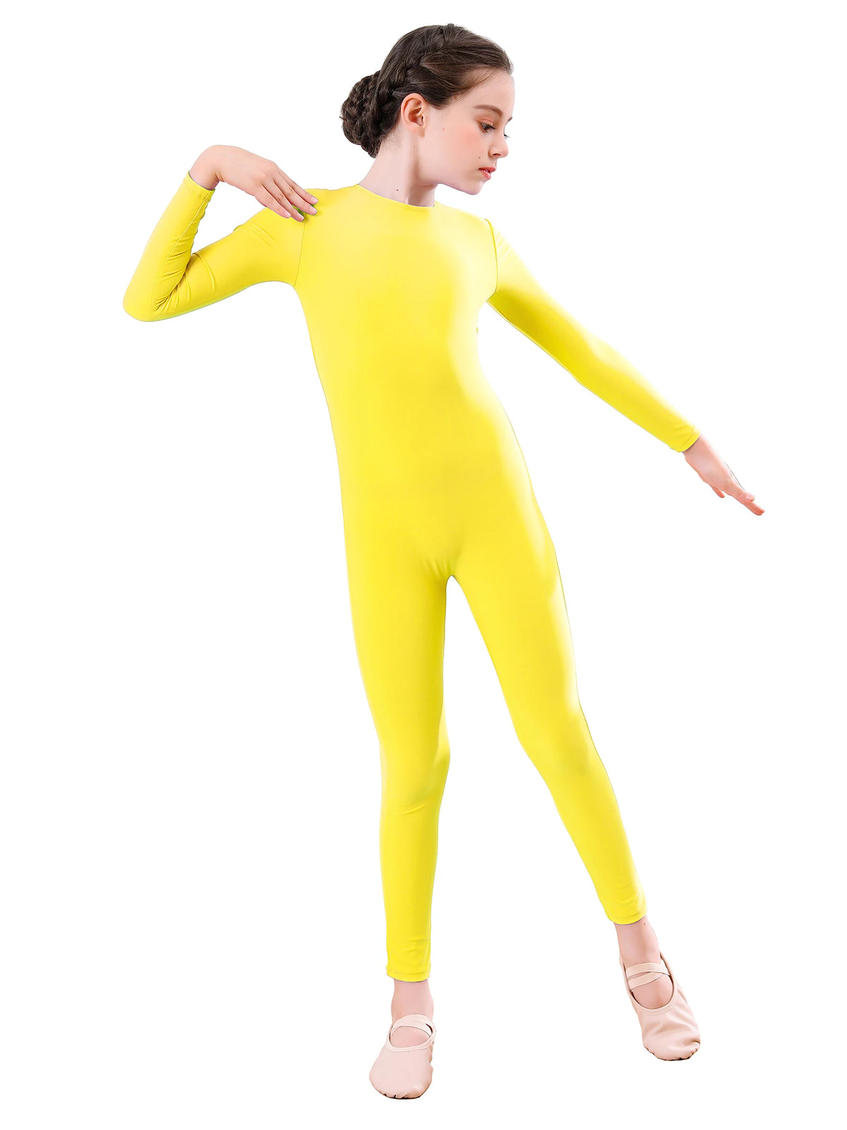 Kids Unitard – Long Sleeve – Nylon Spandex – Black | KIMLUD