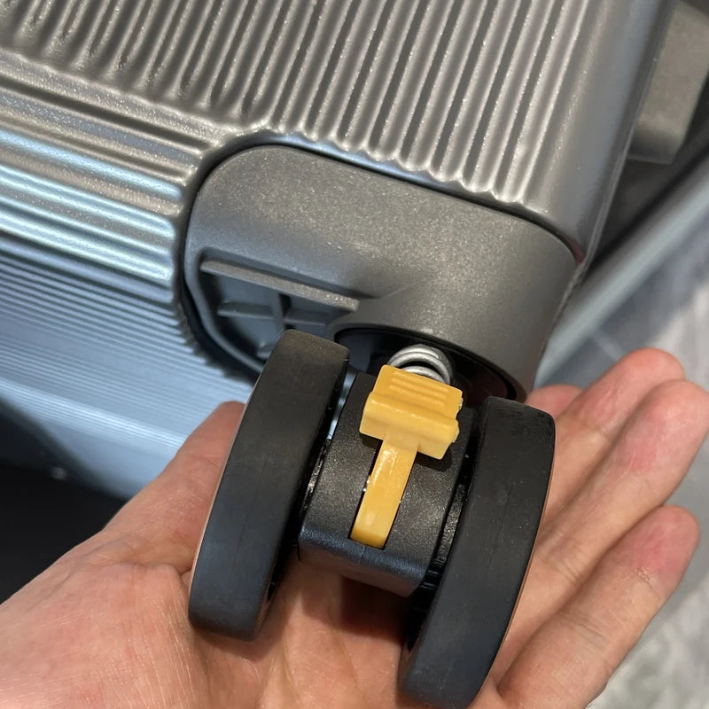 Aluminum-Frame Carry-On Suitcase Wide-Handle — Black | KIMLUD