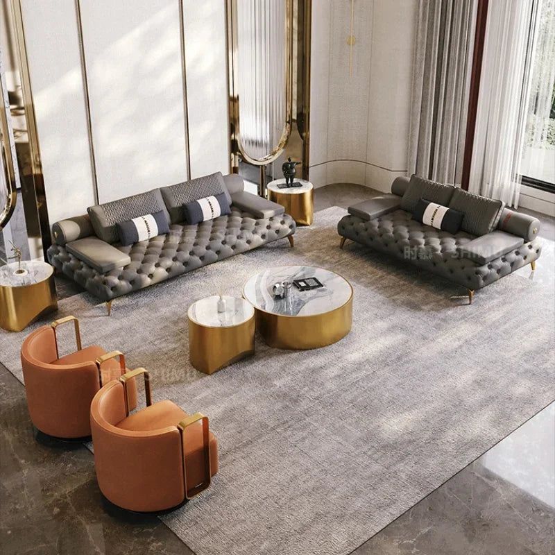 Italian Genuine Leather Sofas Sectional Modern Luxry Designer Loveseat Sofa 3 Piece Set Woonkamerbanken Living Room Furniture