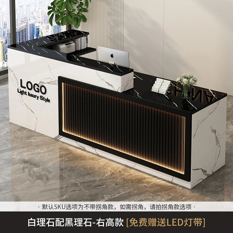 Contemporary Reception Desk Decor Set Customizable — Black | KIMLUD