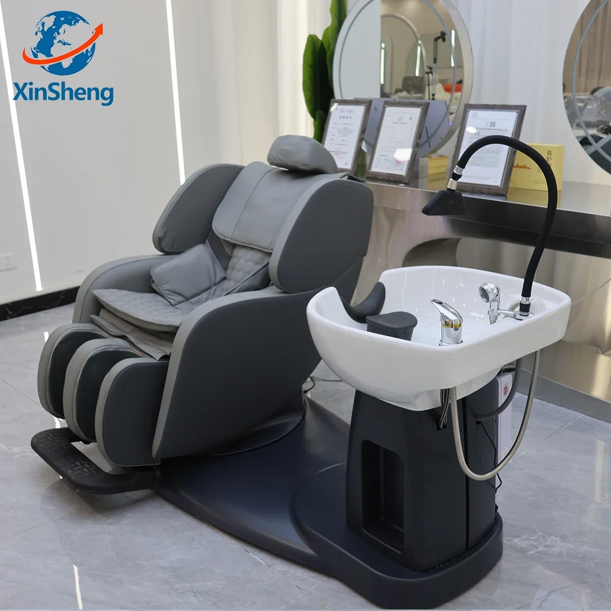 XinSheng Professional Rotating Shampoo Chair Hair Head SPA Chairs Headspa Salon Furniture Barber Chair Shampoo Bed Barber Beds