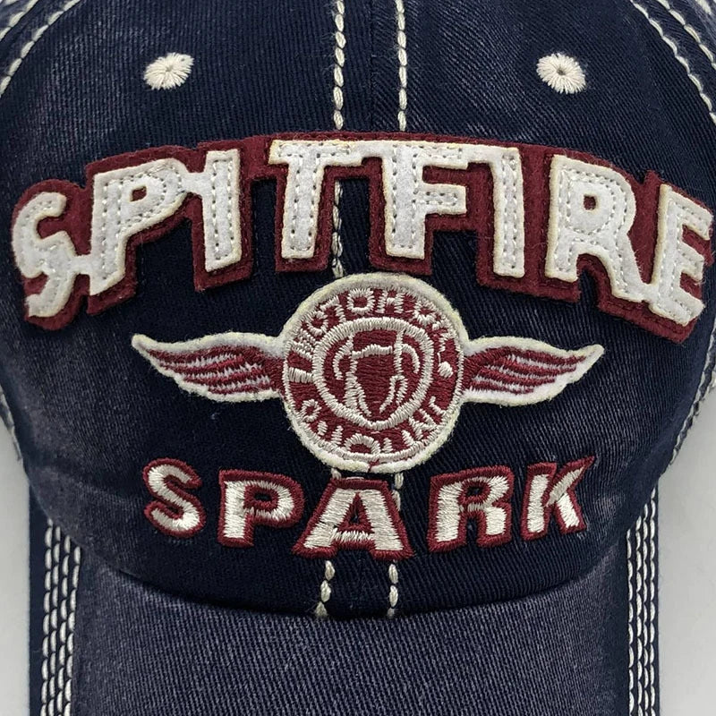 Washed Cotton-Poly Baseball Cap Embroidered Letter — Red | KIMLUD