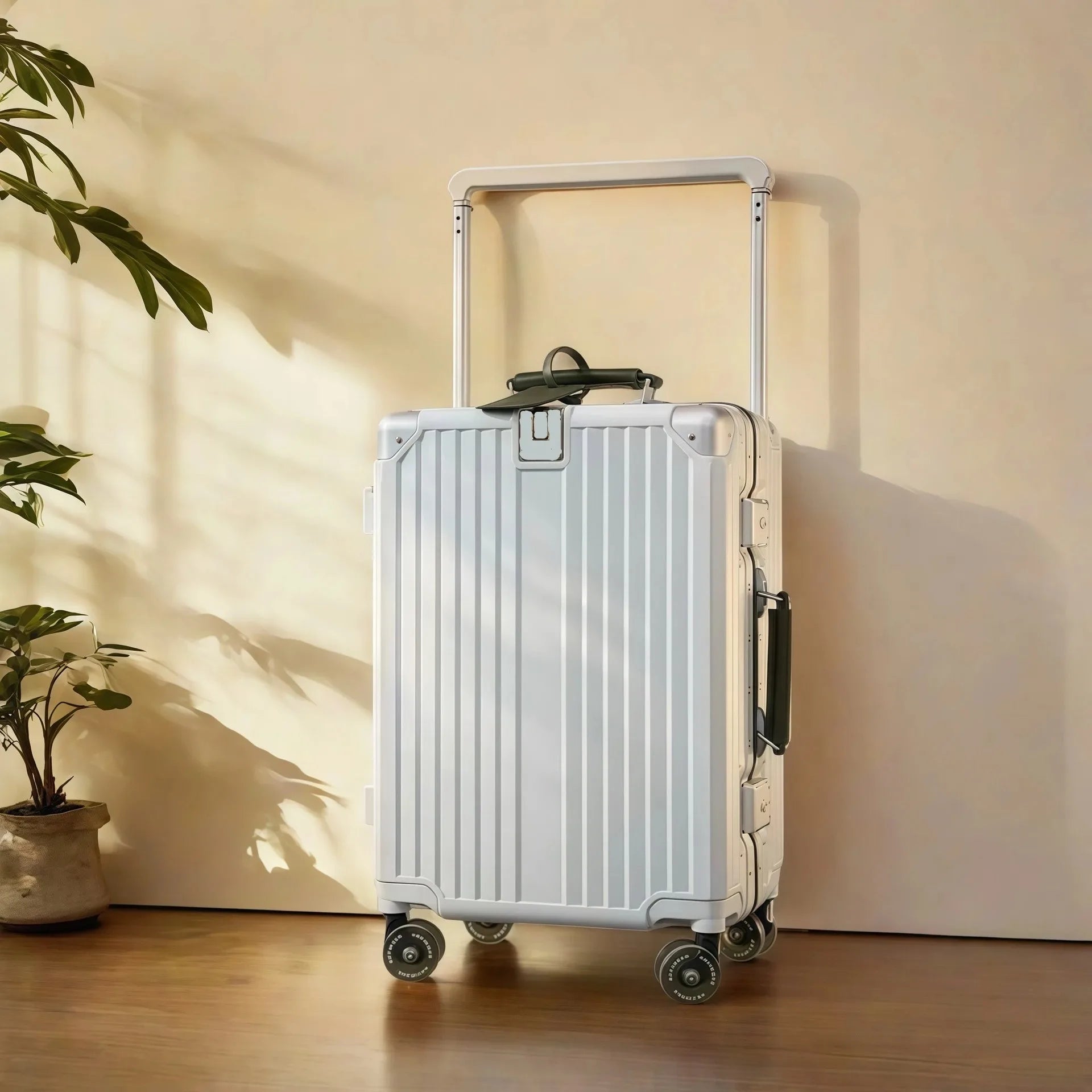 Wide Handlebar Travel Balance Trolley Suitcase with Colorful Silent Wheels TSA Lock Rolling Luggage Large Capacity PC Material