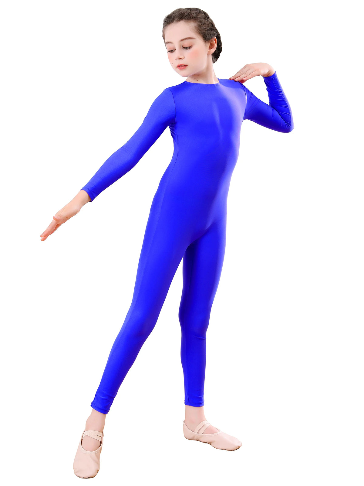 Kids Unitard – Long Sleeve – Nylon Spandex – Black | KIMLUD