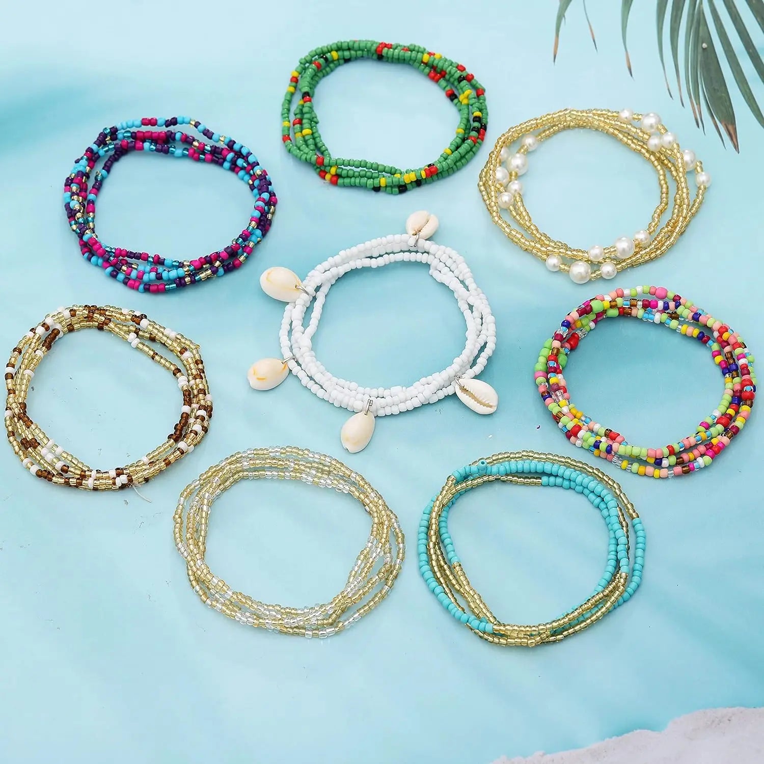 Elastic Layered Waist Beads African Belly Chain Body Jewelry — Multicolor | KIMLUD