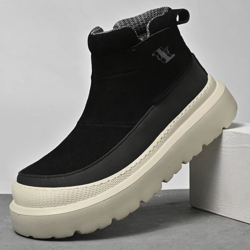 Vintage Classic PU Leather Ankle Boots for Men Outdoor Male Treking Footwear Non-Slip Hiking Basic Boots Leisure Walk Mens Botas