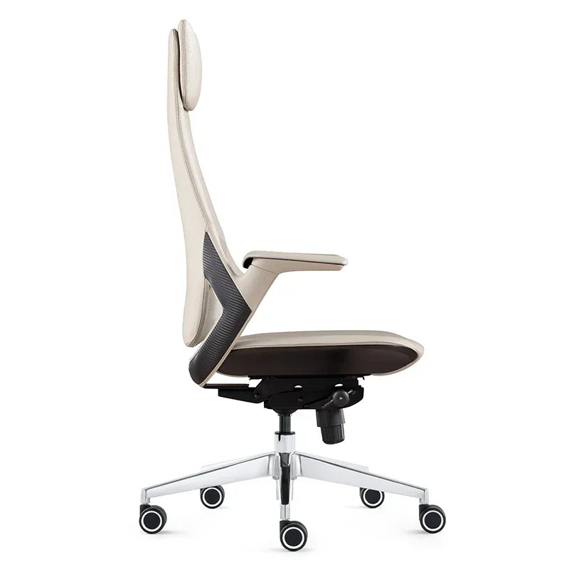 Leather Nordic Ergonomic Solid Office Chair — Blue | KIMLUD