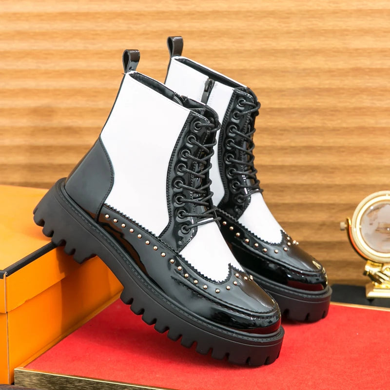 Men's Motorcycle Boots – Platform – Genuine Leather | KIMLUD