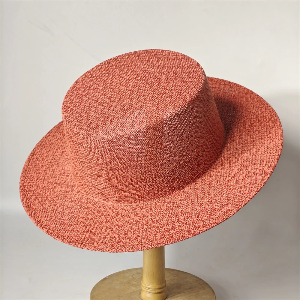 2026 New Hat Panama Straw Hat British Top Hat Men's and Women's Foldable Sun Shading Beach Hat Sun Protection hat