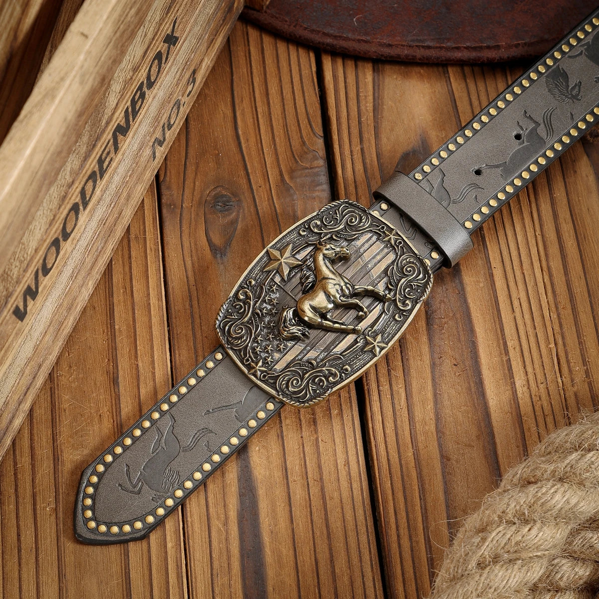 Luxurious Premium Western-Style PU Belt — Black | KIMLUD