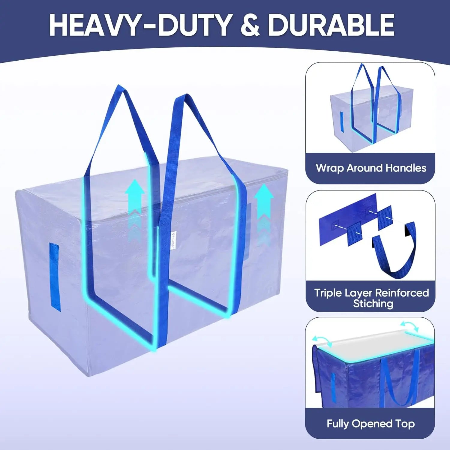 Heavy Duty Polyester Solid Storage Bags — Black | KIMLUD