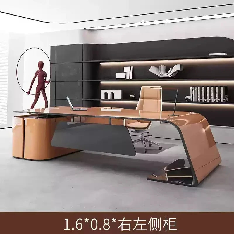 Wooden Standing Office Desk — Natural Wood | KIMLUD