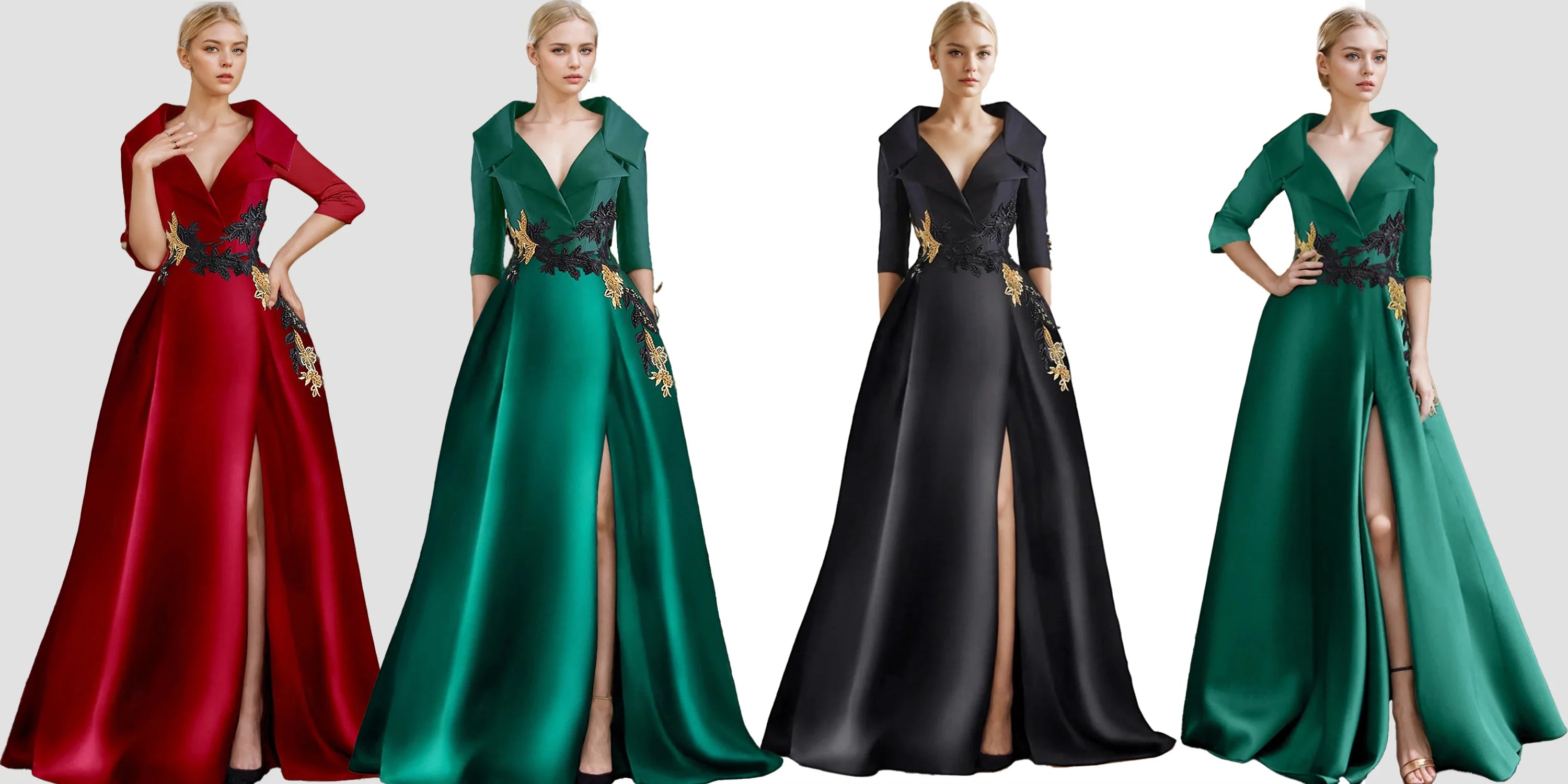 A-Line Evening Gown Elegant Dress Formal Floor Length Shirt Collar Pocket with Appliques dress to impress 2025 free customized - KIMLUD