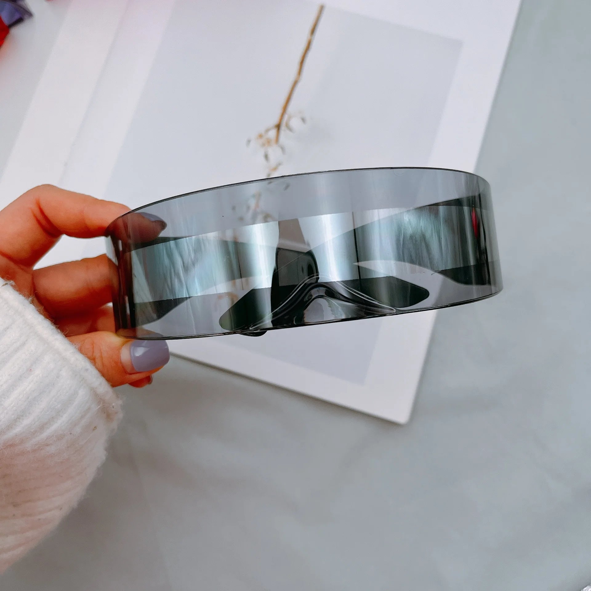 New Arrival Y2k women Sunglasses Laser Eyeglasses technological sense Mirrored Lens Eyewear Glasses integrated Men sun glasses