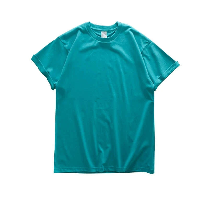 KIMLUD, Dukeen 280gsm Oversized Heavy T-Shirt for Men Summer Short Sleeve Tee Cotton Solid Color Top Casual T Shirts One Piece, KIMLUD Womens Clothes