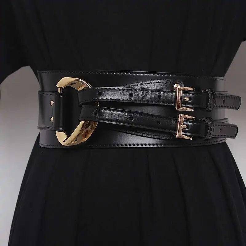 Belts – Irregular Cowhide Waist Decoration – PU Leather | KIMLUD