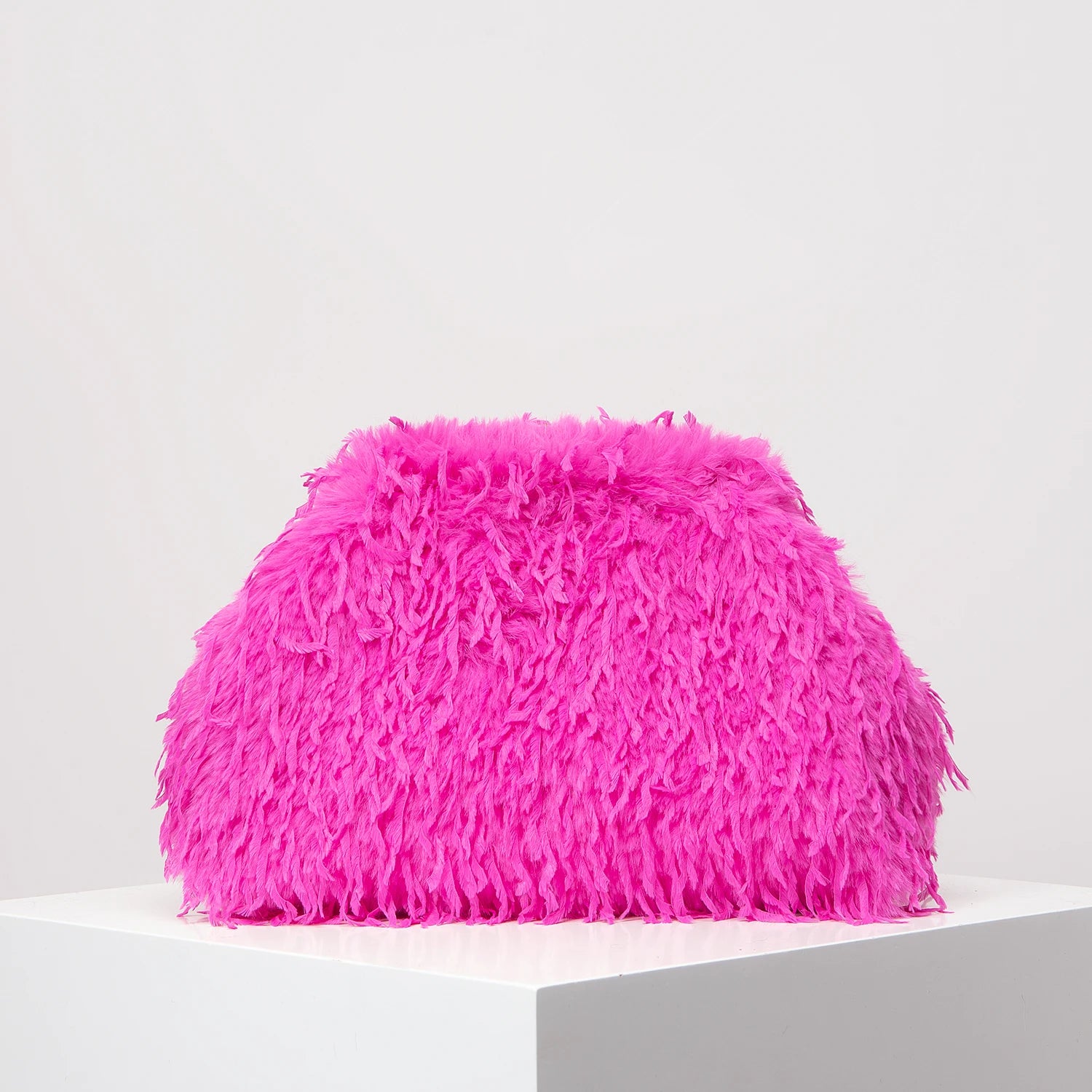 Dopamine Deluxe Clip Bag Polyester Fuzz Party — Black | KIMLUD