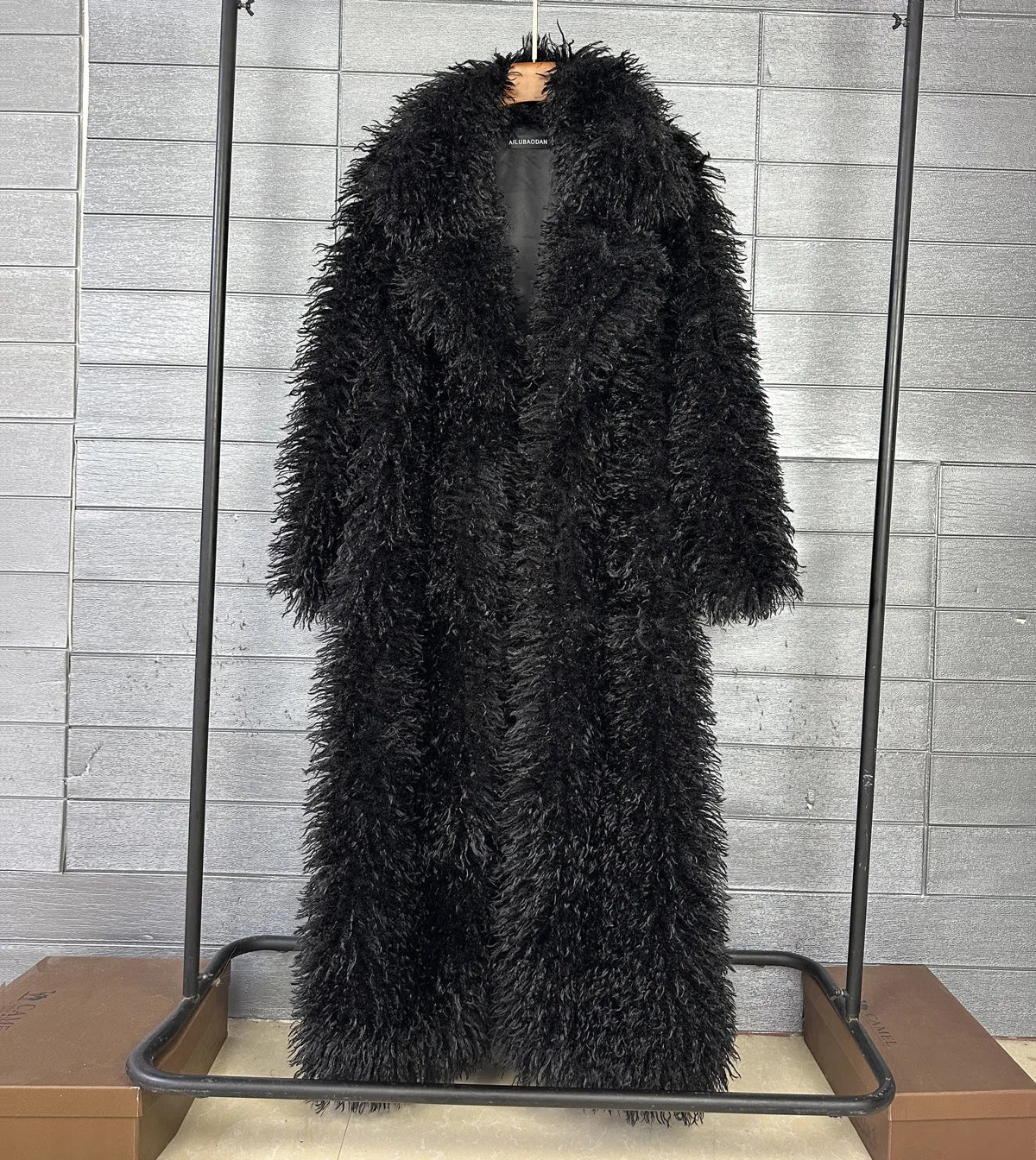 Faux Fur Coat – Long Overcoat – Artificial Fur – Rose Pink | KIMLUD