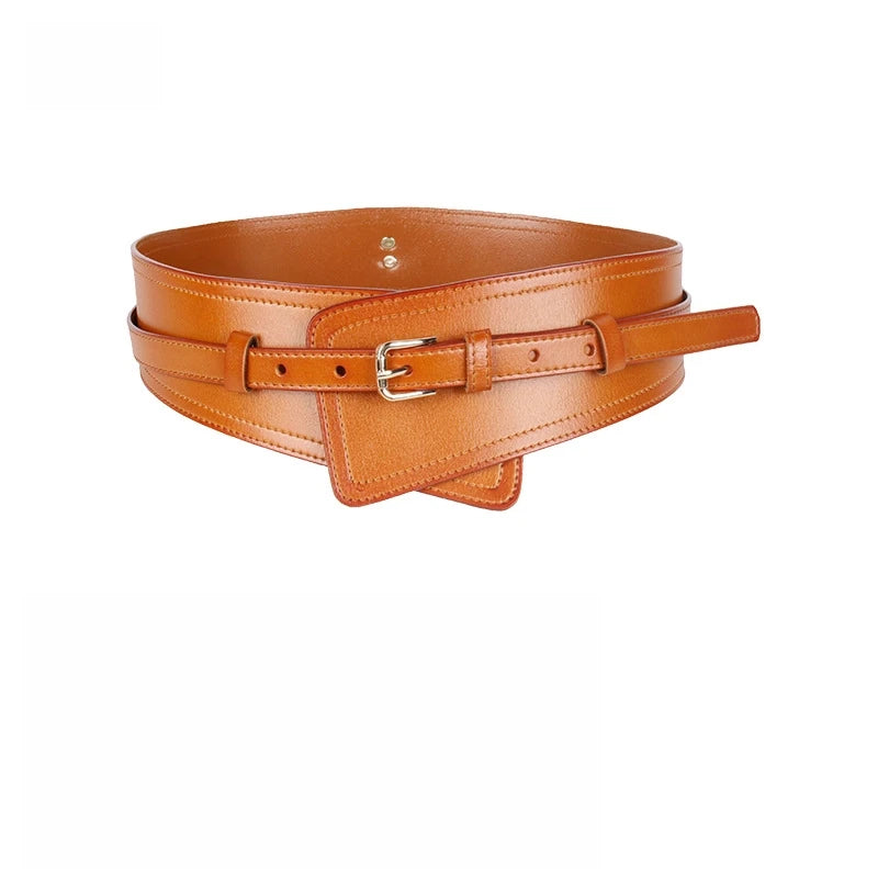Belt – Wide Waistband – Cowhide Leather – Solid | KIMLUD