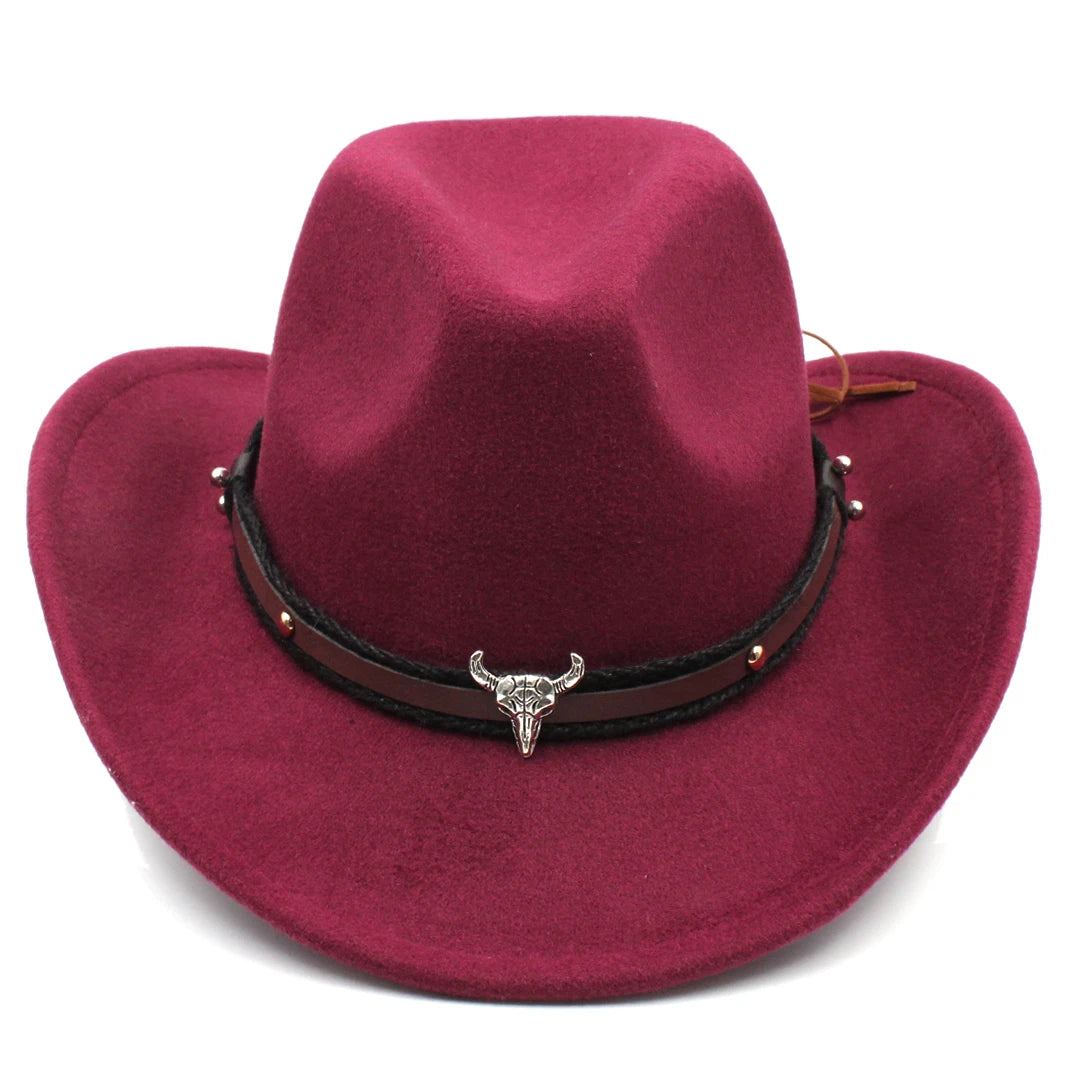 Cotton-Polyester Western Cowboy Hat Unisex Kids Costume Accessory for Halloween Masquerade — Brown | KIMLUD