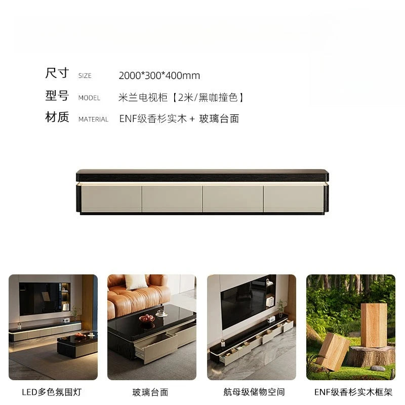 Sculpted Wood TV Stand With Sliding Doors — White | KIMLUD