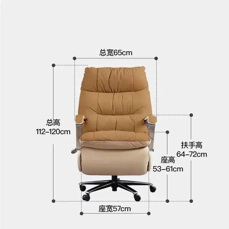 Nordic Cortex Fabric Recliner Chair Ergonomic — White | KIMLUD